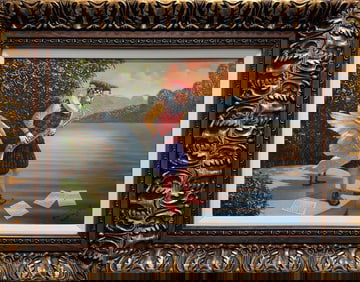 Michael Cheval 22 H x 28 W Original Figurative Painting