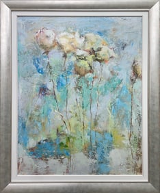 Seth Wong 48 H x 36 W Framed Original Floral Painting