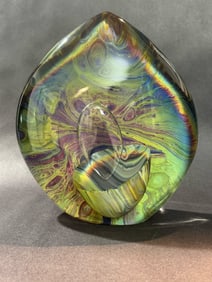 Tagliapietra Glass 10" Egg with Submerged Flower Art Glass