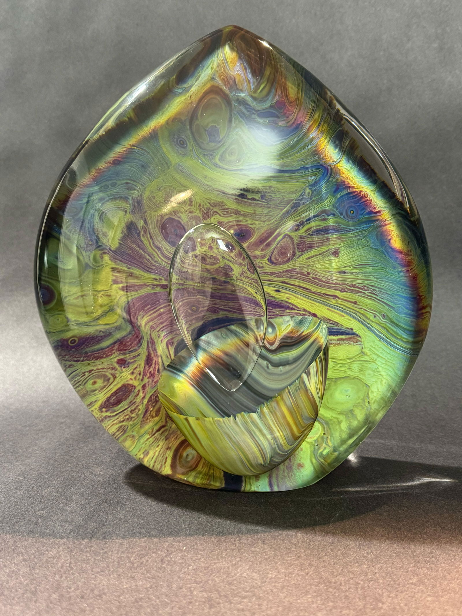 Tagliapietra Glass 10" Egg with Submerged Flower Art Glass (1 of 10)