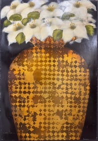 Lun Tse 44 H x 30 W Original Floral Painting