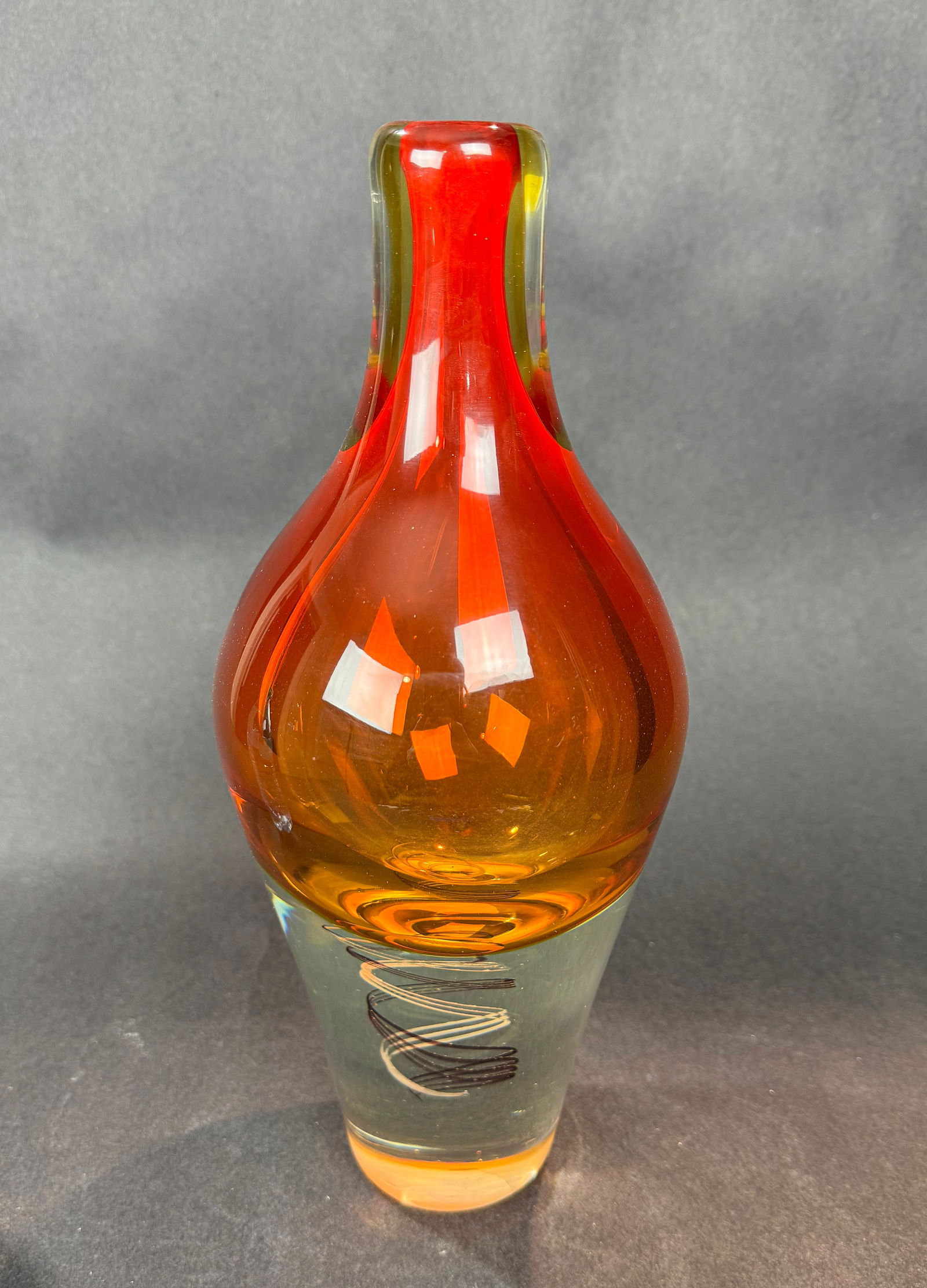 Murano Style 12.5 H x 5 W Sommerso Glass Vase (1 of 6)