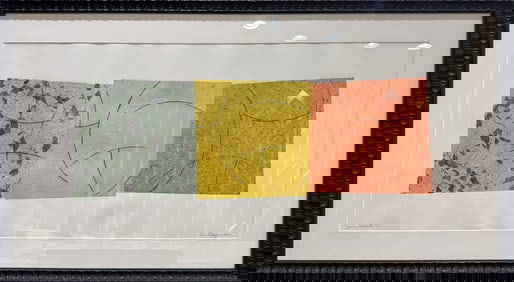 Ron Rumford 29 H x 52.5 W Framed Abstract on Paper