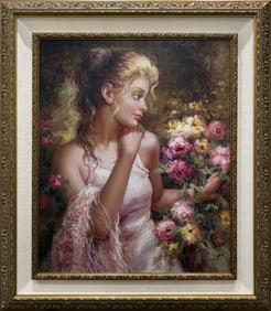 Joho 40 H x 35 W Framed Figurative Original Painting