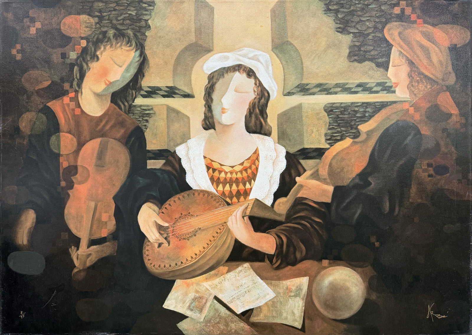 Arbe Berberyan 30" H x 40" W Abstract Figurative Giclee LE 8/95 (1 of 15)