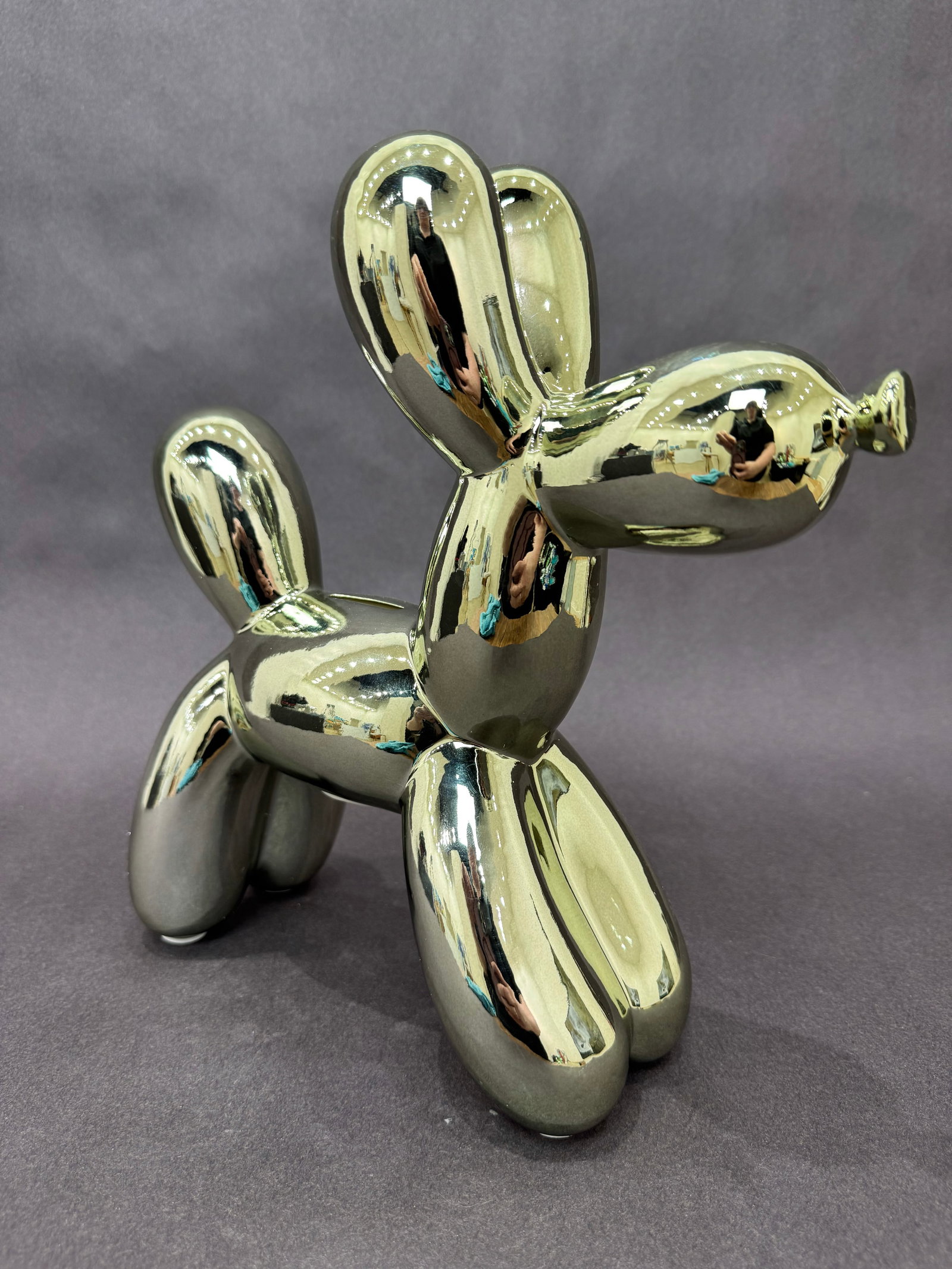 Illusions 12” H x 4" W Graphite Balloon Dog Bank (1 of 6)