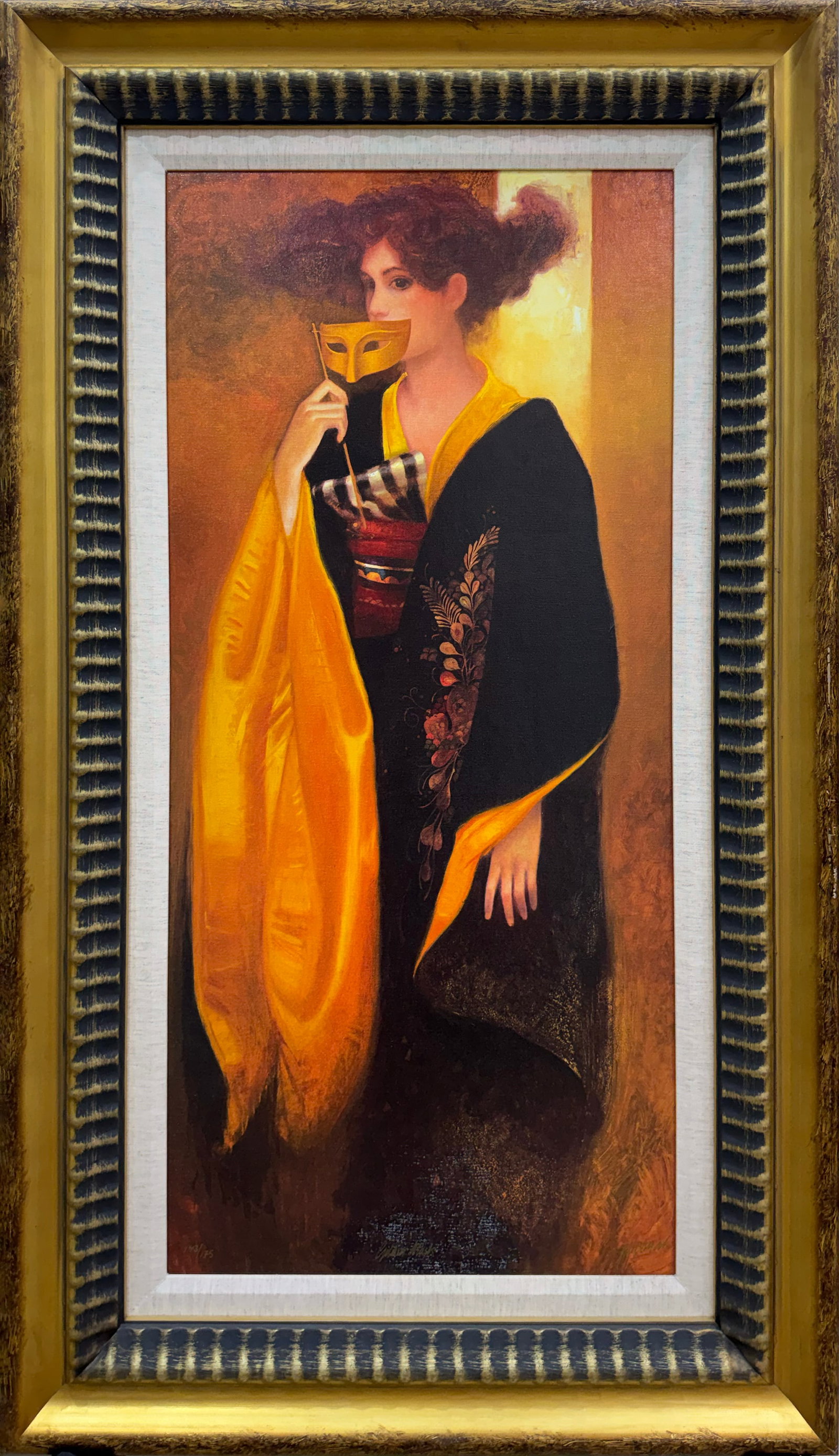 Felix Mas 46” H x 26.5” W Framed Female Figure Sergraph on Canvas 143/175 (1 of 17)