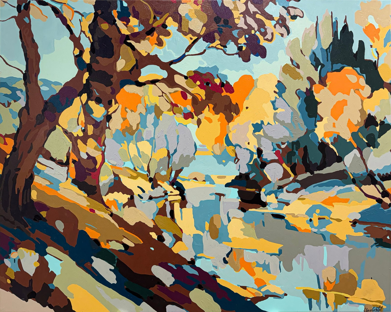 Cloudio Castel 46" H x 58" W Original Landscape Painting (1 of 10)