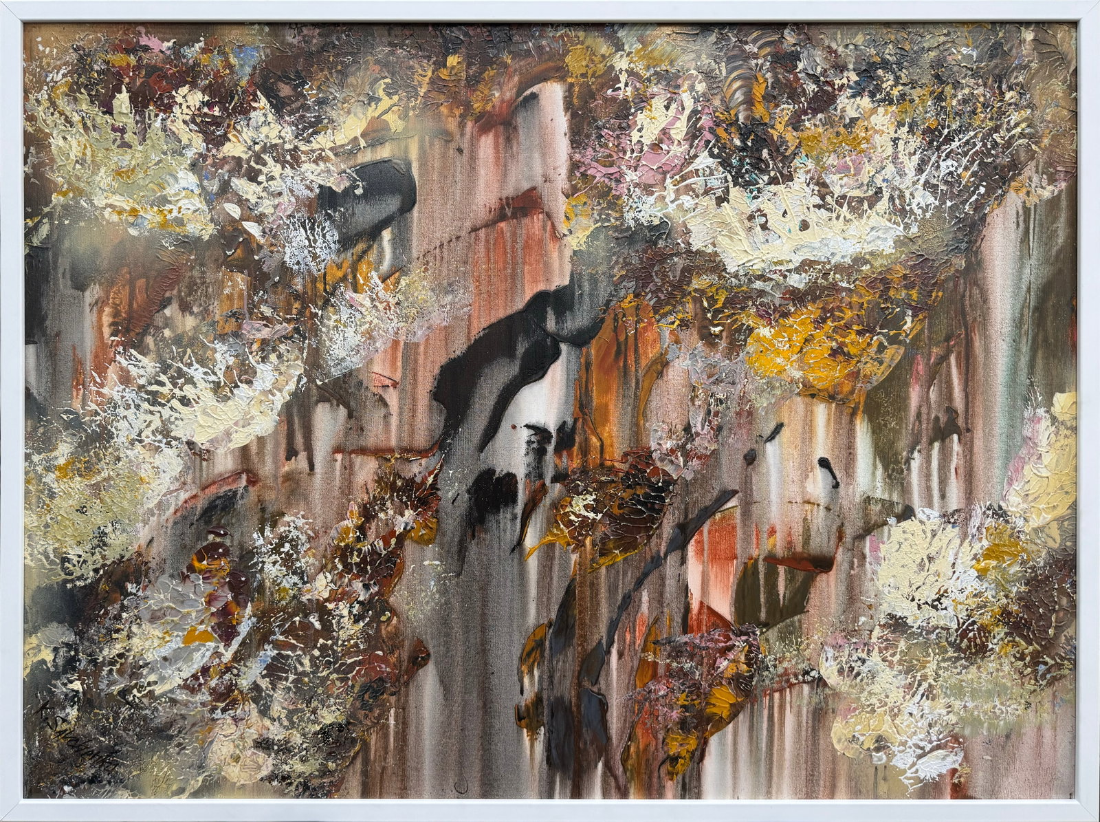 Konstantin Savchenko 30.5" x 40.5" W Original Abstract Painting: Artist: Konstantin Savchenko (b.1968-) Ukrainian Title: Melody of Terracotta Medium: Acrylic on Canvas Artwork Size: 29.25“ H x 39.25” W Framed Size: 30.5” H x 40.5” W x 1.5”