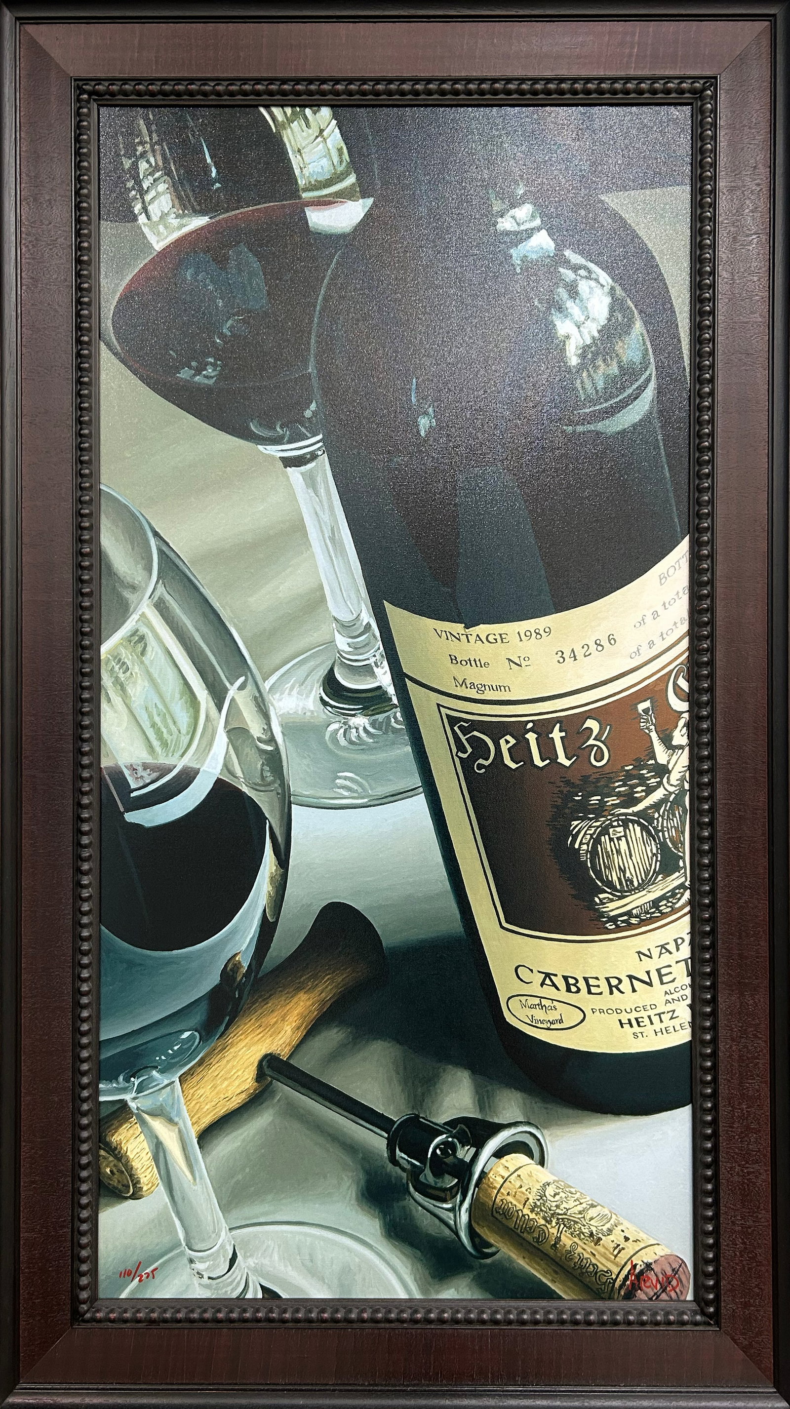 Thomas Arvid 49.25" H x 28" W Framed Signed and Numbered LE 110/275: Artist: Thomas Arvid (1964 - ) American Title: Reaching New Heitz Medium: Giclee on Canvas Artwork Size: 42.75" H x 21.75" W Framed Size: 49.25" H x 28" W x 2" D Weight: 11 lbs. Edition: 110/275 Signa
