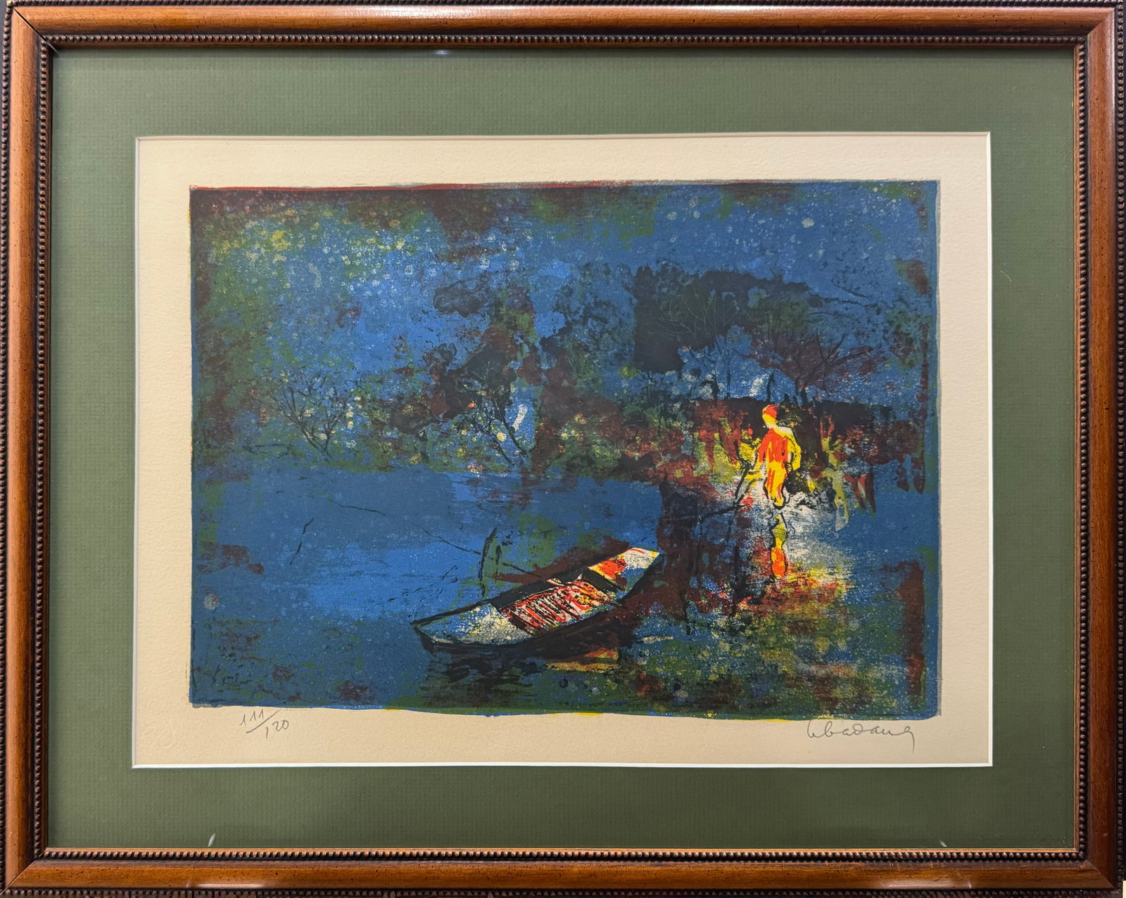 14.5” H x 18” W Framed Signed and Numbered Boat Print 111/120: Artist: Unknown Title: Unknown Medium: Limited Edition on Paper Edition: 111/120 Signature: Signed in bottom right margin, annotated in bottom left margin Artwork Size: 8.5” H x 12” W Fram
