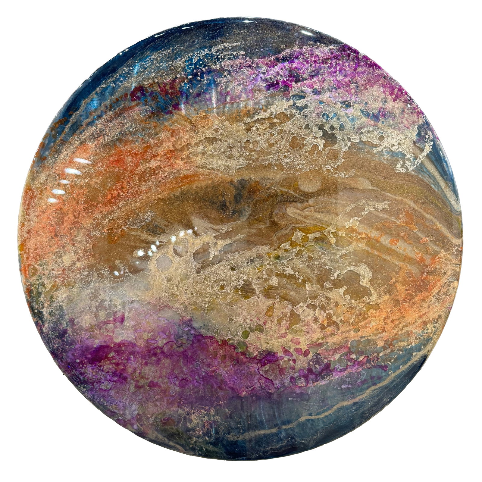 Ken Rausch 24" H x 24" W Original Stainless Steel Resin Circle  (1 of 10)
