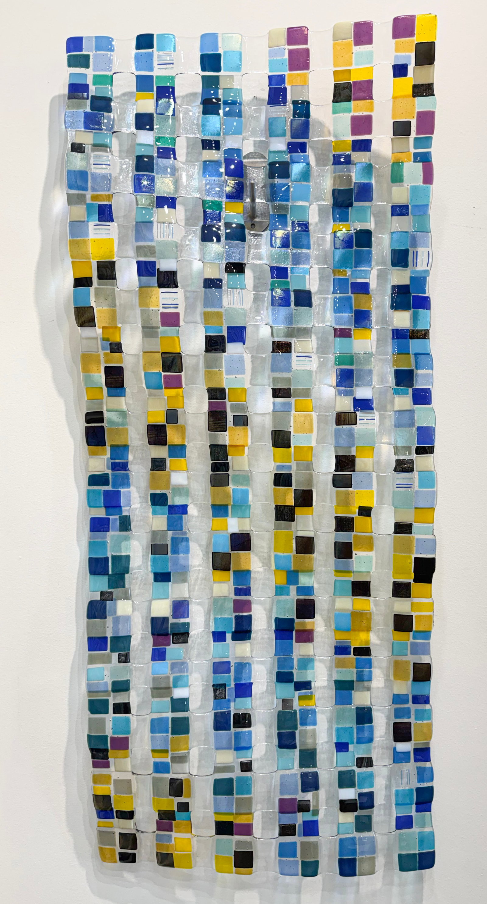 Renato Foti 48” H x 20.5” W Original Glass Wall Sculpture: Artist: Renato Foti (b. 1963) Canadian Title: Sunlight over Water II Medium: Fused and Slumped Glass Artwork Size: 48” H x 20.5” W x 2.5” D Weight: 20.5 lbs. Edition: Original Signat