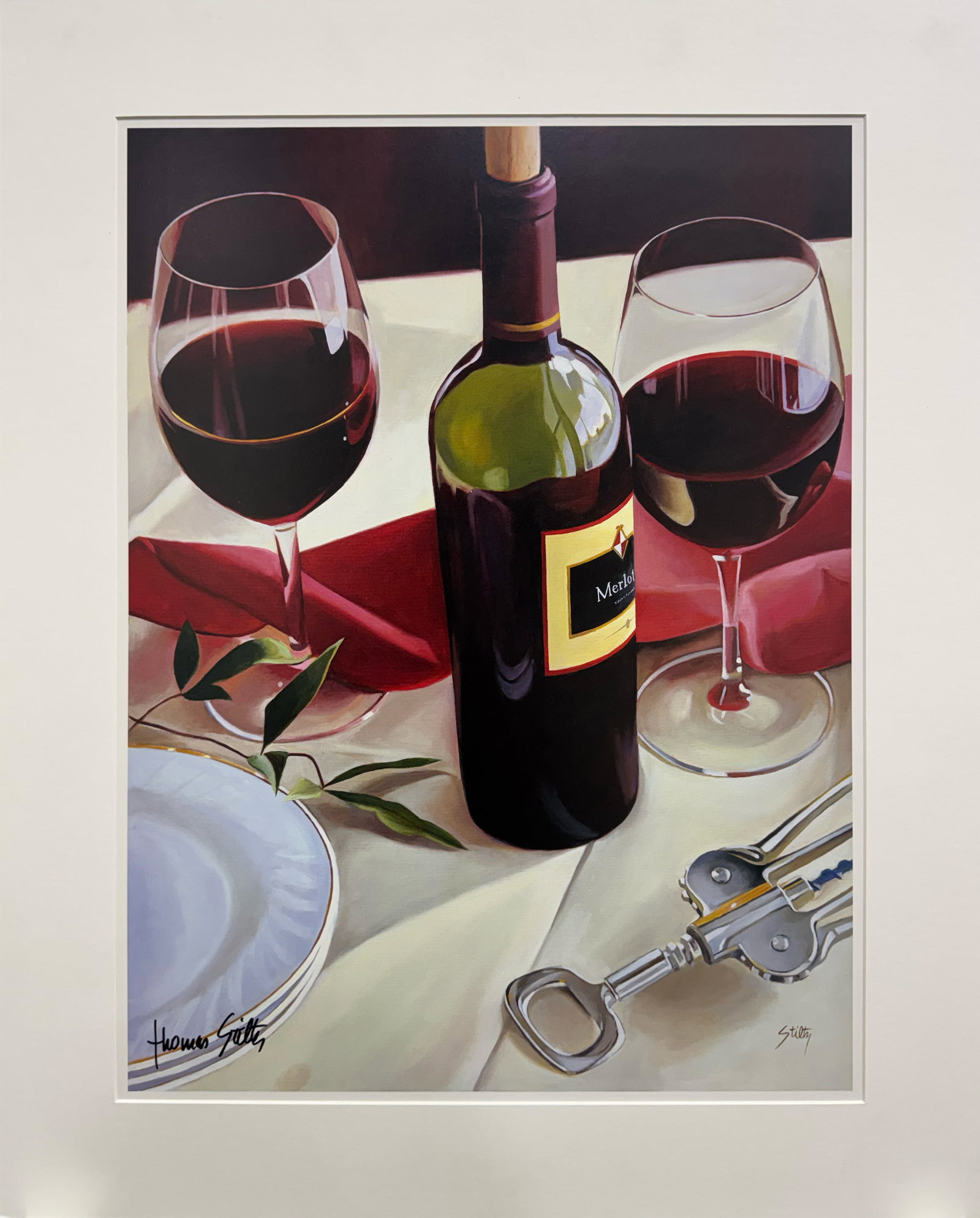 Thomas Stiltz 23.5" H x 17.5" W Handsigned Unframed Red Wine Still Life Poster (1 of 9)