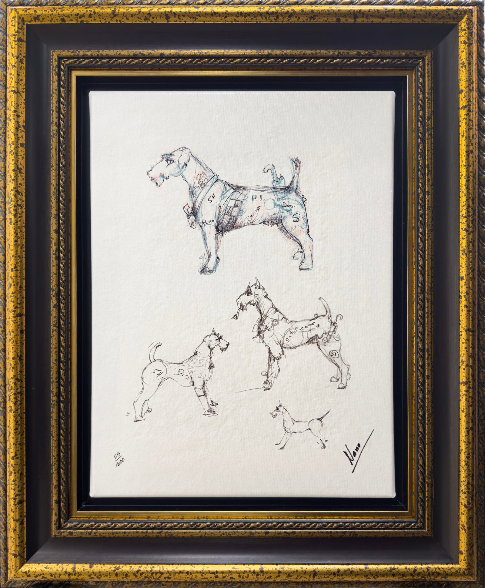 Nano Lopez 27.5” H x 22.5” W Framed Limited Edition Concept Sketch 115/1600 (1 of 10)