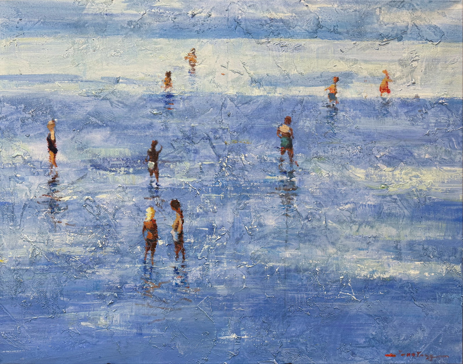 Jenny Yang 45" H x 57" W Seascape Beach Original Painting (1 of 17)