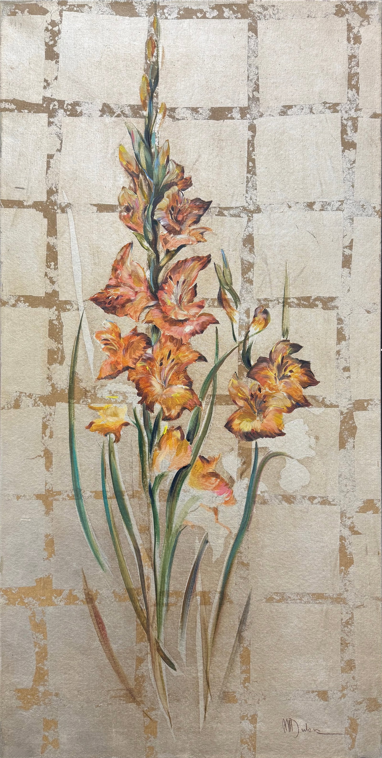 Mary Dulon 48" H x 24" W Original Floral Painting (1 of 11)