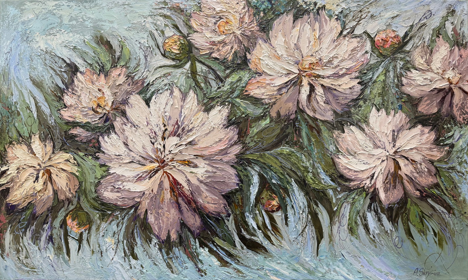Anastasiya Skryleva 36” H x 60” W Floral Original Painting  (1 of 16)