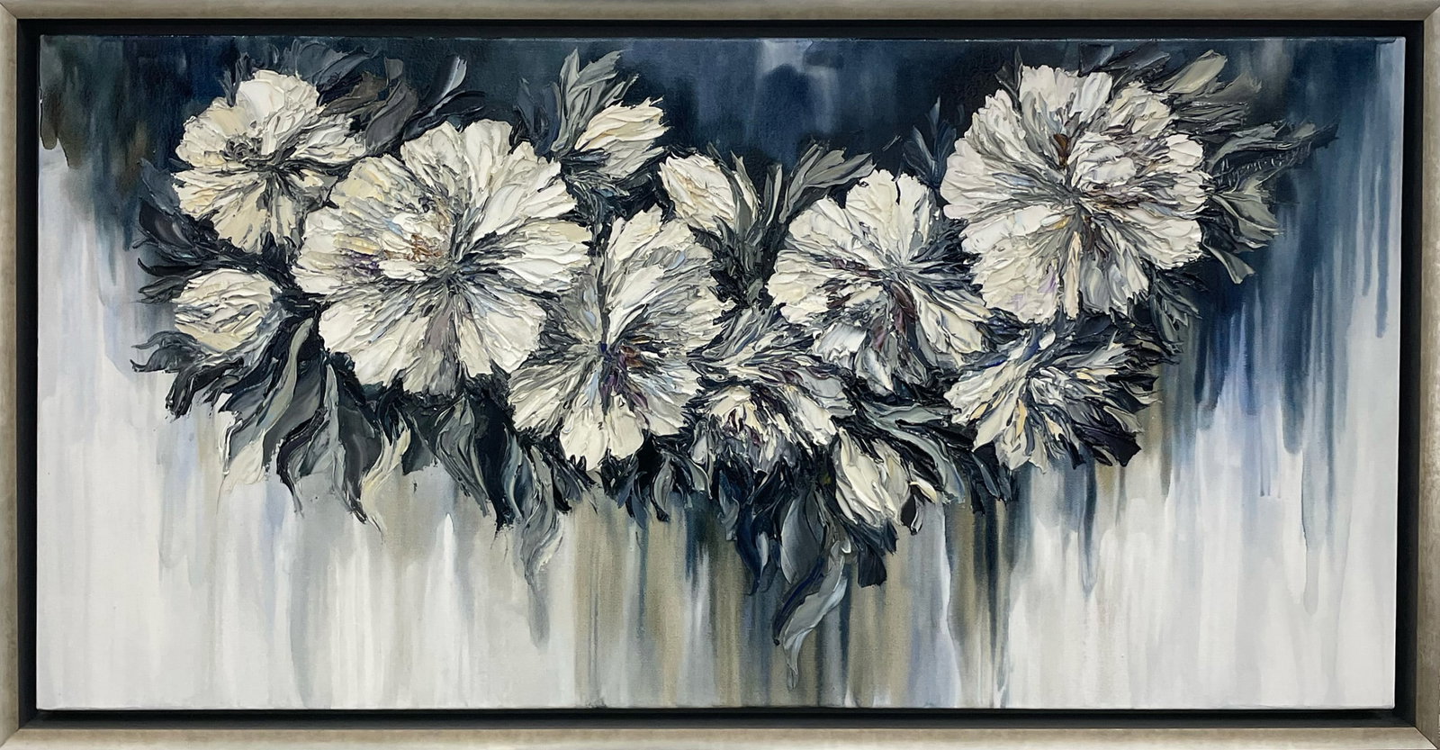 Anastasiya Skryleva 28" H x 52" W Framed Original Floral Painting (1 of 7)
