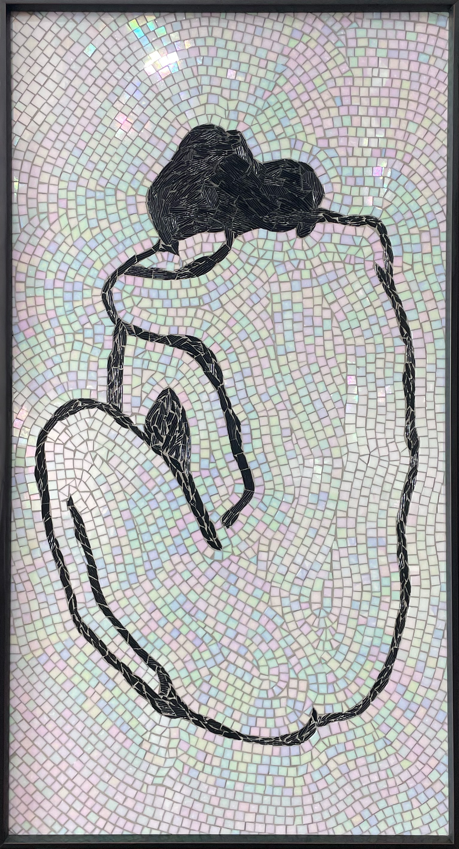 49.75" H x 27.75" W Framed Original Figurative Mosaic: Artist: Unknown Title: Untitled (Matisse Inspired Mosaic) Medium: Ceramic Mosaic Artwork Size: 47.75" H x 25.75" W Framed Size: 49.75" H x 27.75" W x 3" D Weight: 26 lbs. Edition: Original Signature: 