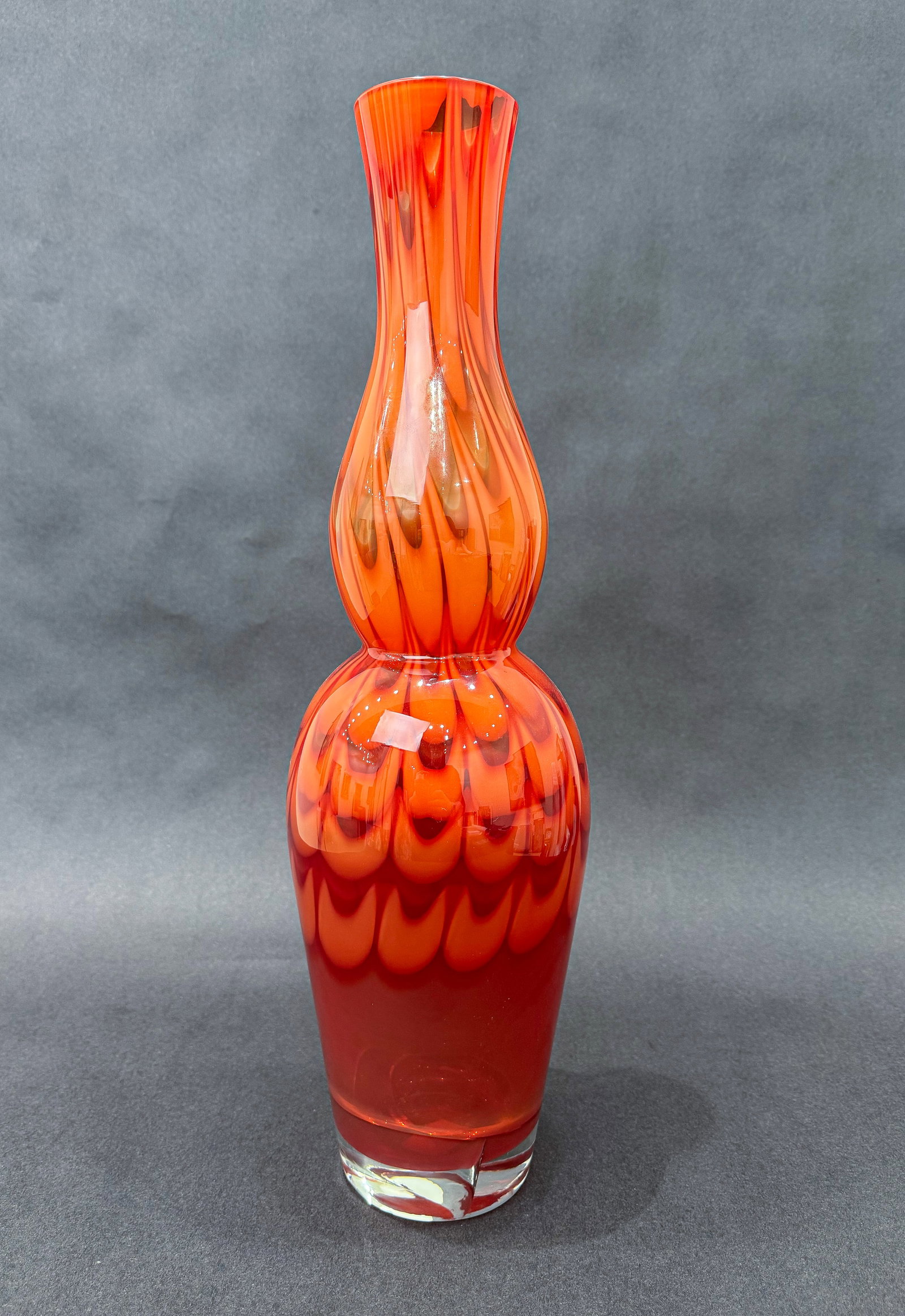Waterford Crystal Evolution 20" H x 5" W Red & Amber Stem Vase (1 of 6)