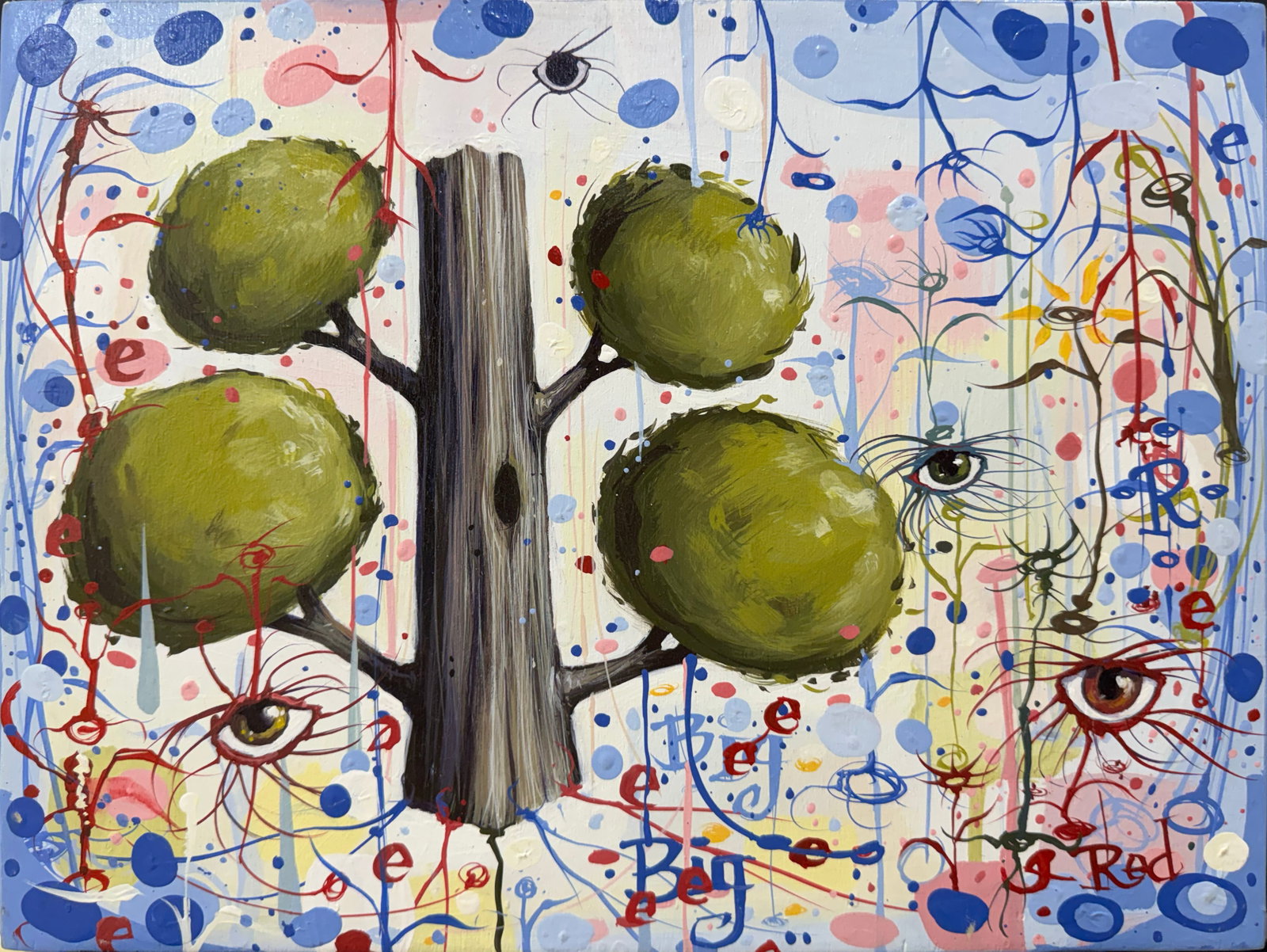 Tim McCormick 11.75” H x 15.75” W Surreal Tree Original Painting (1 of 14)
