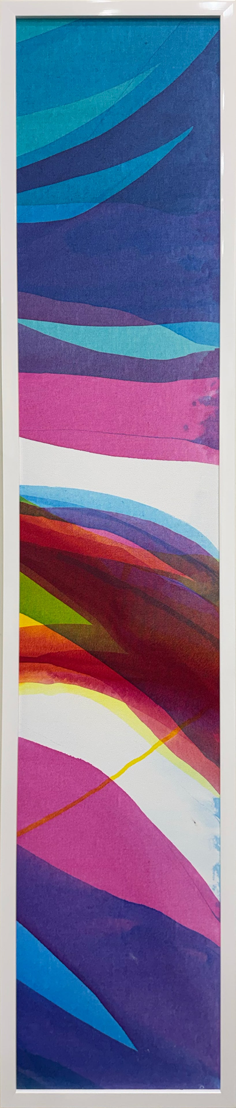Antonio Molinari 61.25" H x 13" W Original Abstract Painting 3 of 3: Artist: Antonio Molinari (b.1977-) American Title: Between the Lines - Version 3 Medium: Acrylic on Canvas Artwork Size: 60" H x 11.75" W Framed Size: 61.25" H x 13" W x 1.25" D Weight: 8.2 lbs. Editi