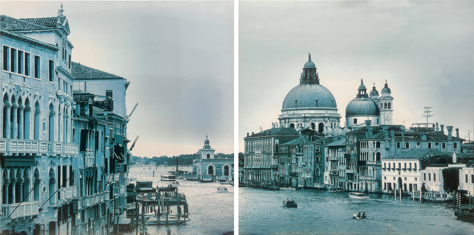 Photographic Diptych 19.75” H x 19.75” W Venice Scene  (1 of 13)