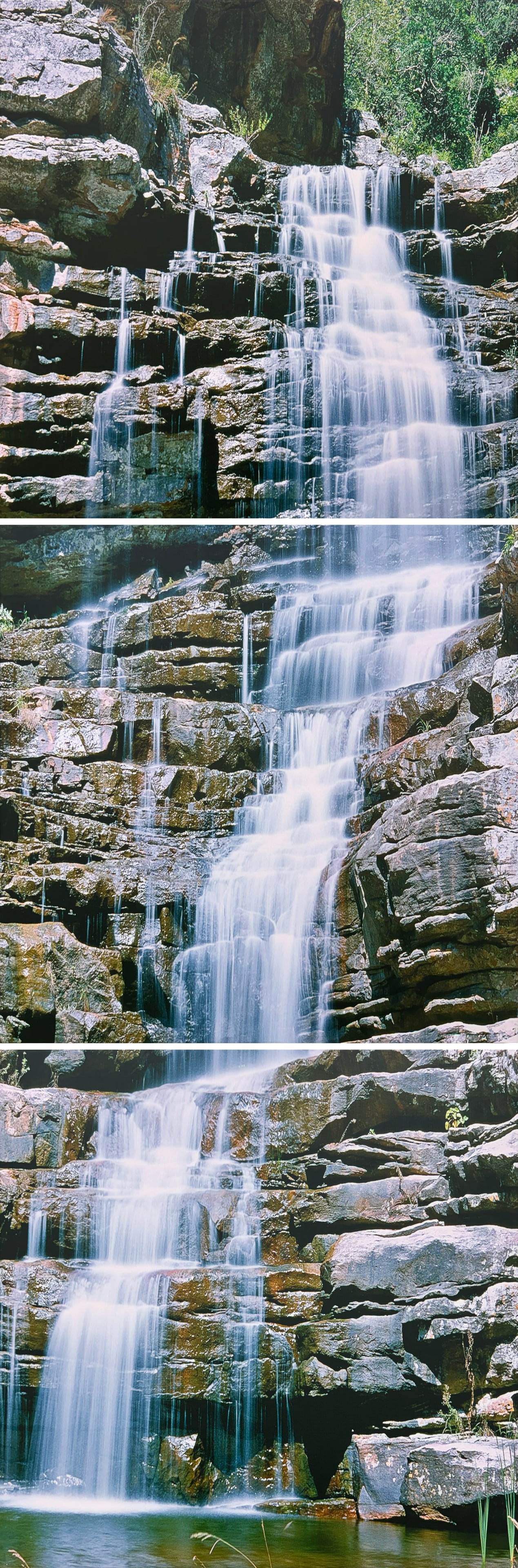 Photographic Triptych 23.75” H x 23.75” W Waterfall Scene  (1 of 9)