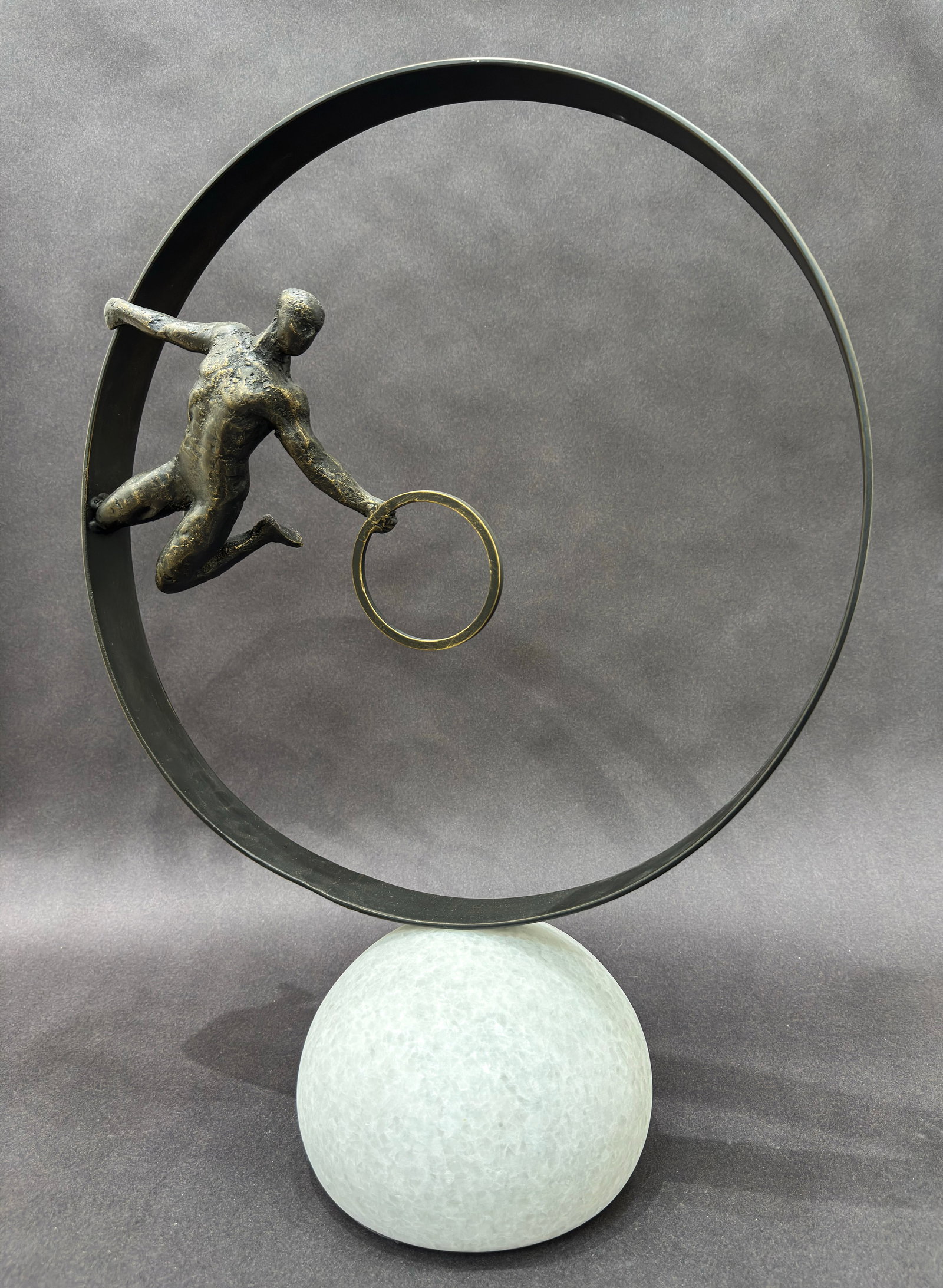 Global Views 23.5” H x 17.5” W Circle in Circle Man Sculpture  (1 of 6)