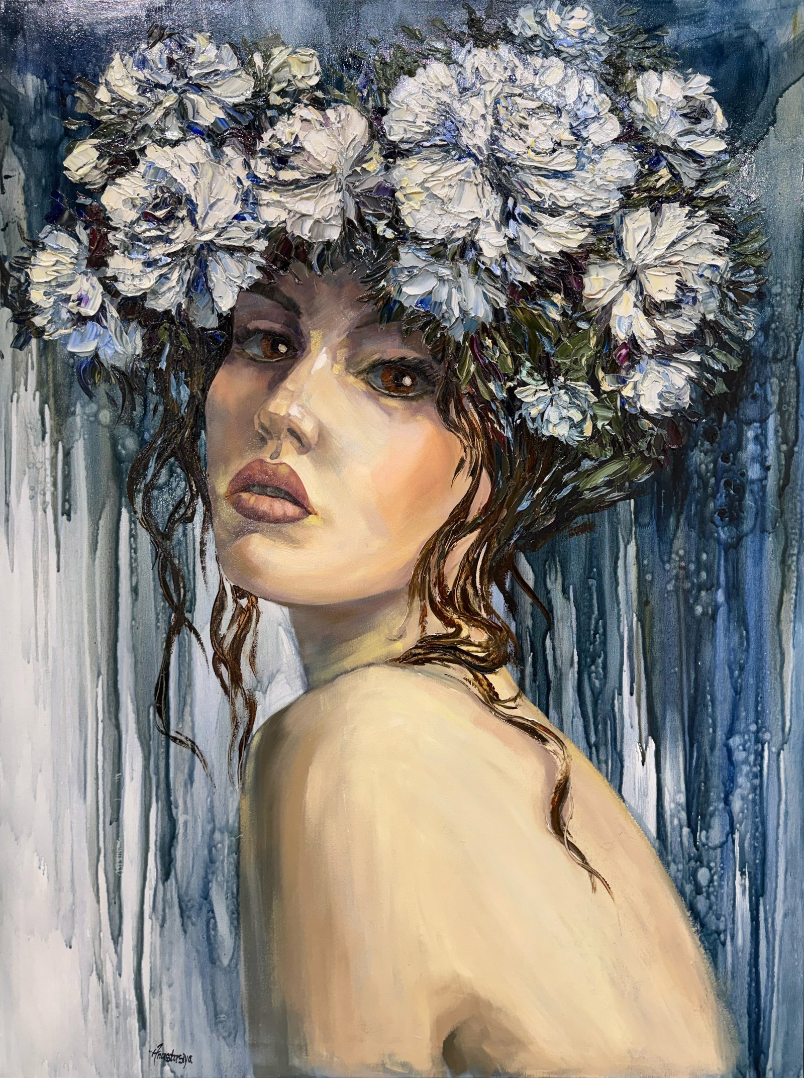 Anastasiya Skryleva 48” H x 36” W Original Figurative Painting (1 of 13)