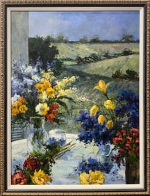 C. Jack 53.5" H x 41.5"W Original Framed Landscape Painting