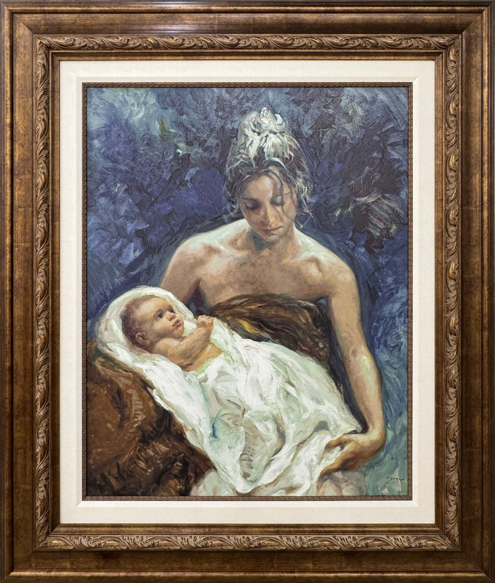 Jose Royo 50.5" H x 42.5" W Rare Framed Mother and Child Limited Edition 54/250 (1 of 11)