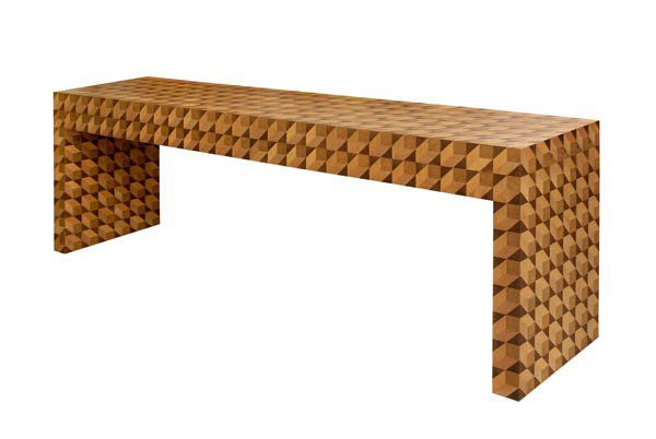 Trix und Robert Haussmann, Gümligen (Schweiz), Sid: Slim rectangular form with solid straight sides, level table top with broad frame. H. 73 cm; 209 x 48 cm. Execution: Roethlisberger Kollektion, Guemligen. Unique specimen. Several kinds of fruit tree