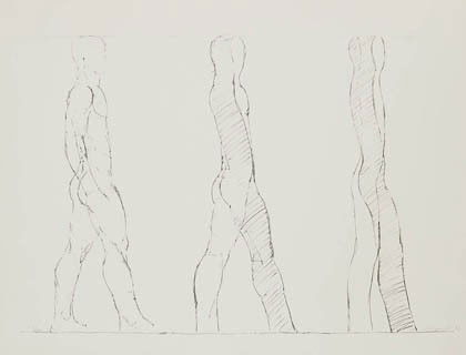 Joannis Avramidis, Schreitende, 1972: Lithographie auf Bütten. 65 x 85,5 cm (Blattgröße). Am Unterrand mit Bleistift num., sign. und dat.: 29/150 Avramidis 72.