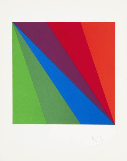 Max Bill, 'Lettera N', 1973: Fotolithographie auf leichtem Karton. 19 x 19 cm (Darstellung); 30 x 23,5 cm (Blattgröße). Rechts unten sign.: bill. Edition: BOLAFFIARTE (mt dem Prägestempel). Verso typographisch bez. sowie mit d