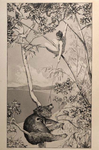 Max Klinger, Acht Blatt aus der Folge 'Intermezzi': Aus der Folge 'Opus IV' ( Folge von insges. 12 Bll.): Bl. 1 'Bär und Elfe'; Bl. 3 'Verfolgter Centaur'; Bl. 4 'Mondnacht'; Bl. 5 'Kämpfende Centauren'; Bl. 6 'Bergsturz'; Bl. 7 'Simplici Schreibstun