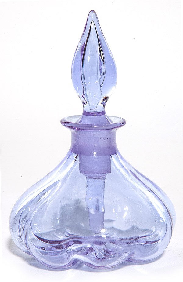 Steuben scent bottle, shape #1455, bulbous melon ribbed (1 of 1)