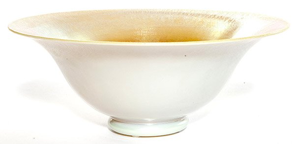 Steuben gold Aurene on Calcite center bowl, footed form (1 of 1)