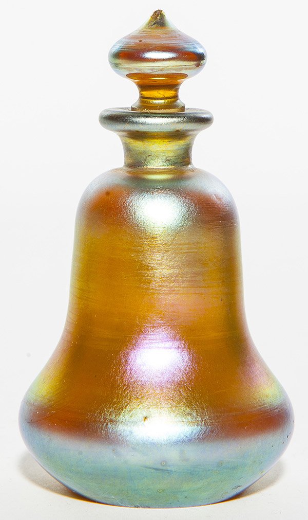Steuben cologne, shape #2833, executed in Gold Aurene, (1 of 1)