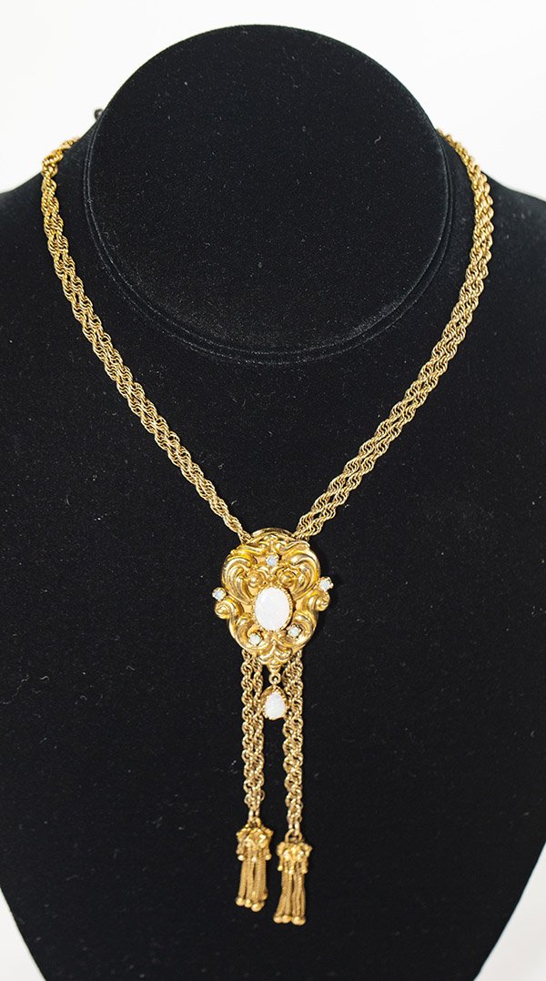 Antique 14k Opal slide and chain, 42.4 grams. (1 of 2)