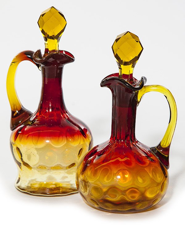 Two Amberina coin spot cruets including a 6 1/2" (1 of 1)