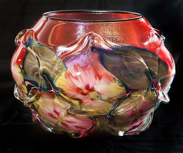 Charles Lotton Multi-Flora vase, large bowl form in (1 of 3)