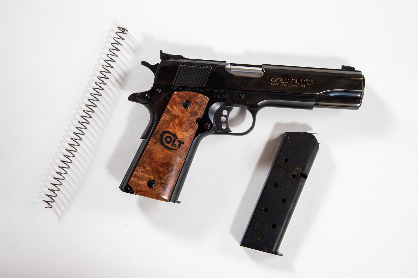 Colt Gold Cup .45 ACP. Talo National Match. Series: Colt Gold Cup .45 ACP. Talo National Match. 2008 Manufacture. Series 80. Blue Finish. In original Box Serial Number NMR240. NO RESERVE.