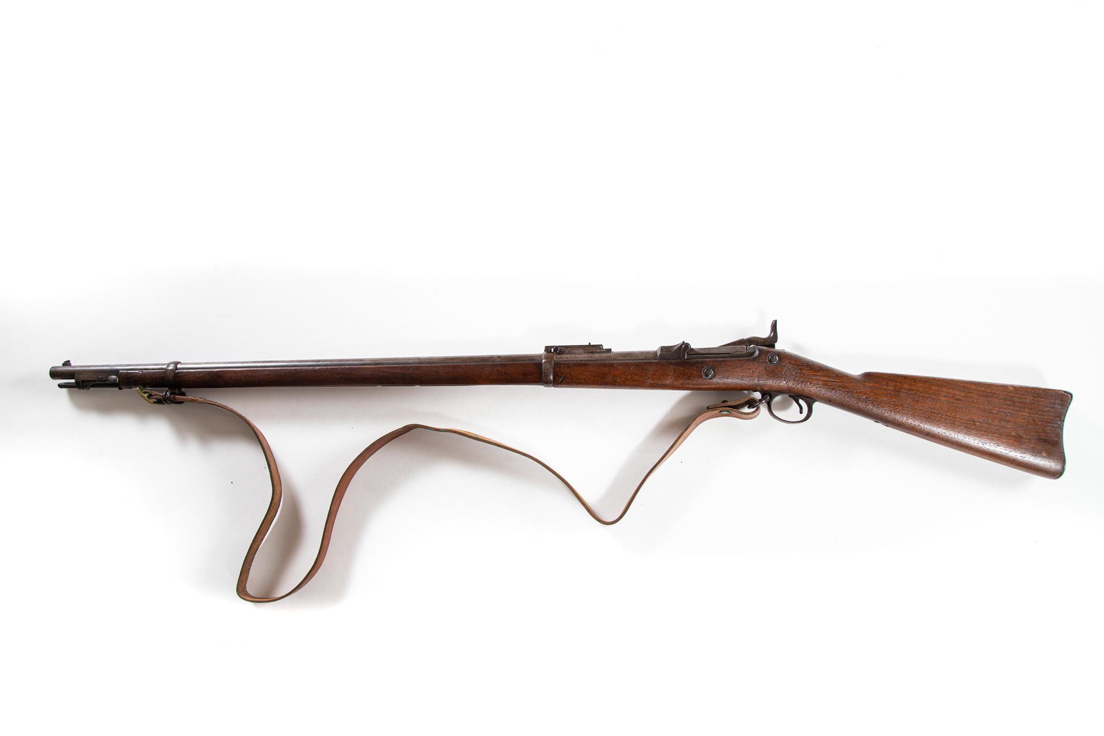 U.S. Springfield Arms Model 1884 Trapdoor Rifle: U.S. Springfield Arms Model 1884 .45/70 Trapdoor Rifle. Serial Number 348 4570. Well marked stock with SWP 1891 cartouche and proofs. NO RESERVE.