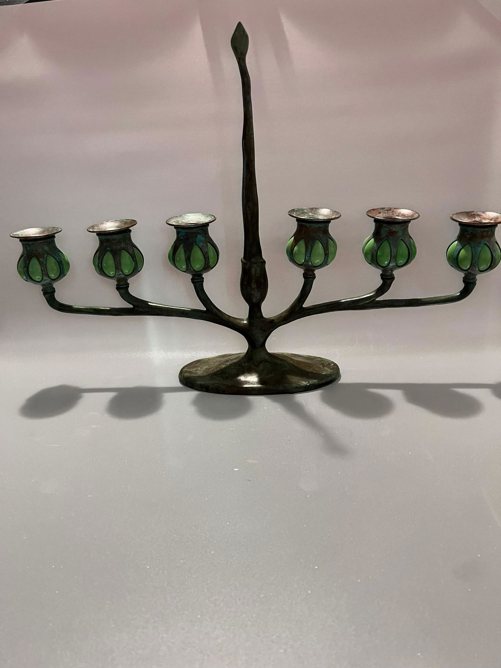 Manner of Tiffany Studios Candelabrum (1 of 8)