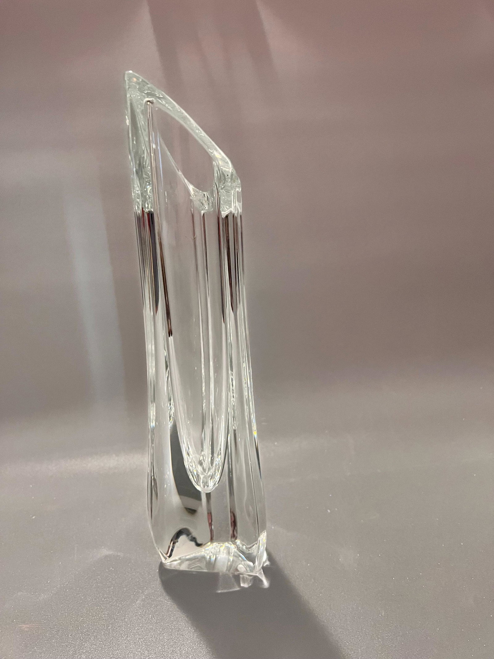 Baccarat Vase: Crystal vase by Baccarat. Measures 13" high. Weighs approx. 5 lbs, 5 oz. Circa 1970.