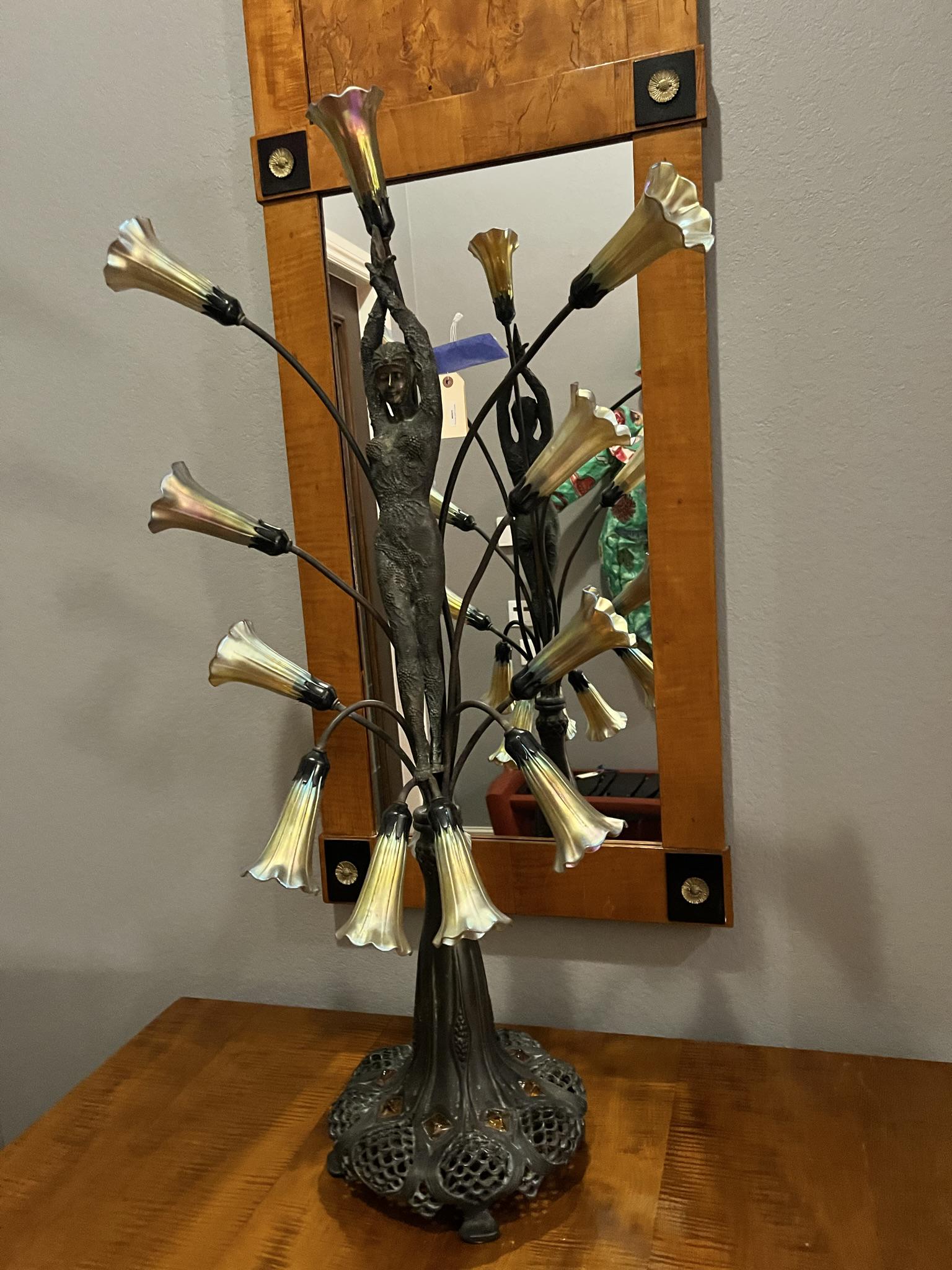 Art Nouveau Bronze Table Lamp (1 of 1)