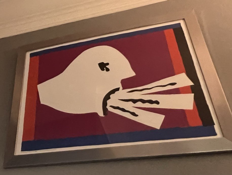 "Sword Swallower" Lithograph: "Sword Swallower" after Henri Matisse. Framed and under glass.