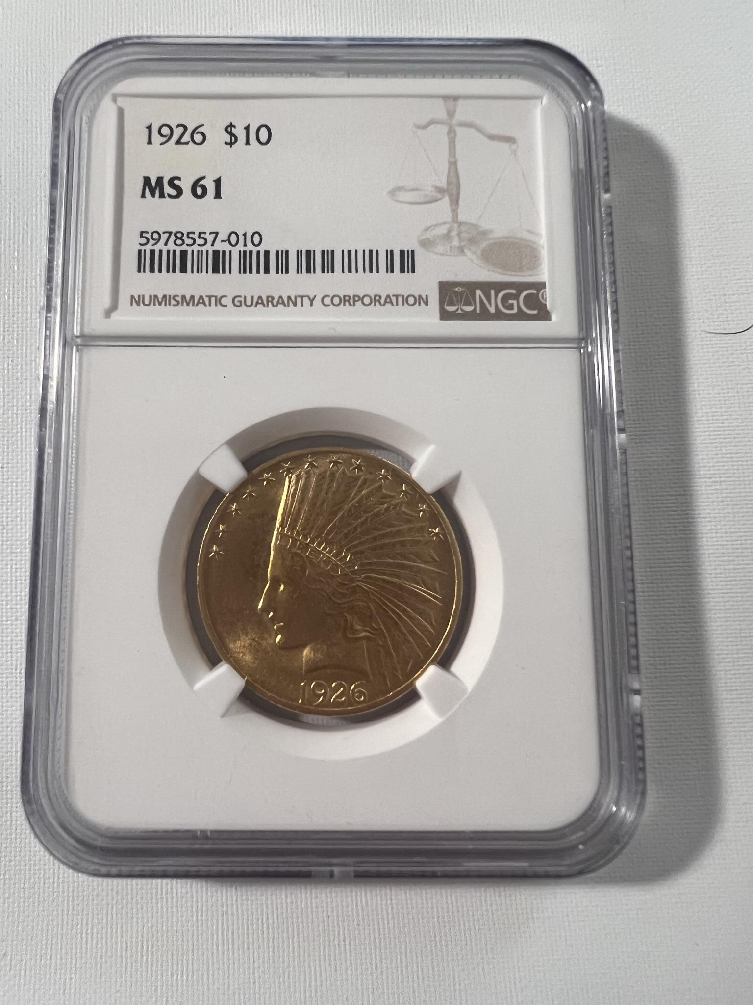 1926 Indian Head $10 gold coin (1 of 2)